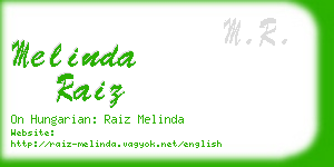 melinda raiz business card